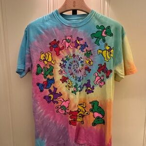 Vintage 90’s Grateful Dead Dancing Bears Rainbow Spiral Tee